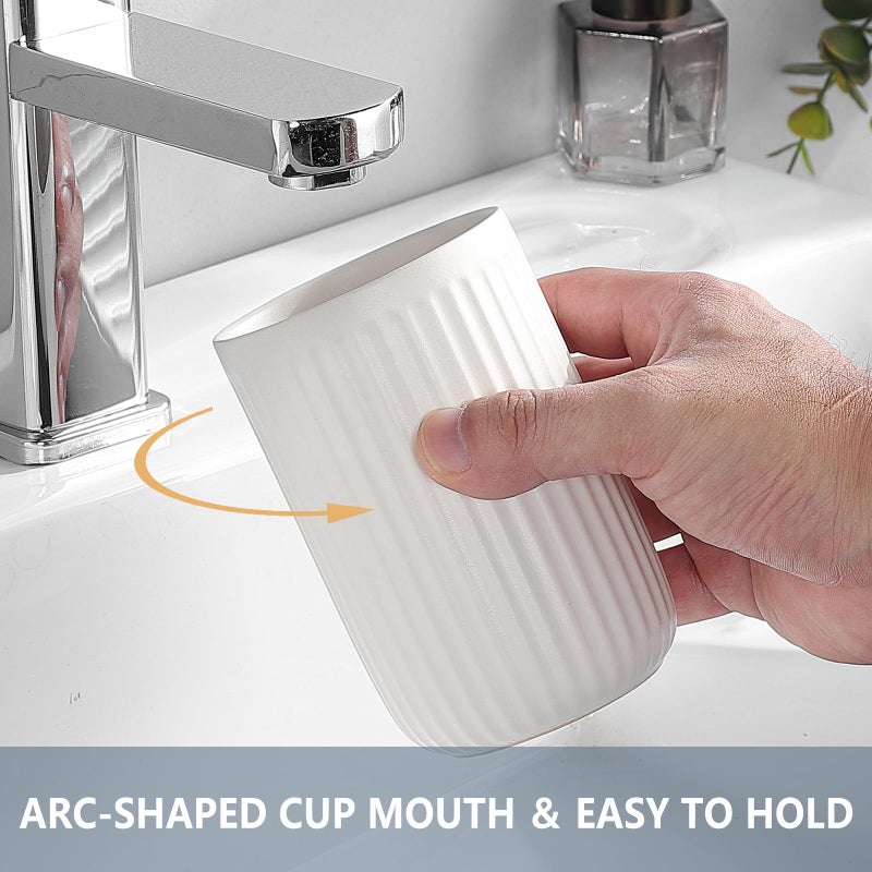BSDISP White Toothbrush Holders for Bathrooms - 1 Cups Ceramic Toothbrush Toothpaste Holders  White Bathroom Tumbler Cups Reusable Toothbrush Mouthwash Cup  Bathroom Counter Organizer. - Image 3